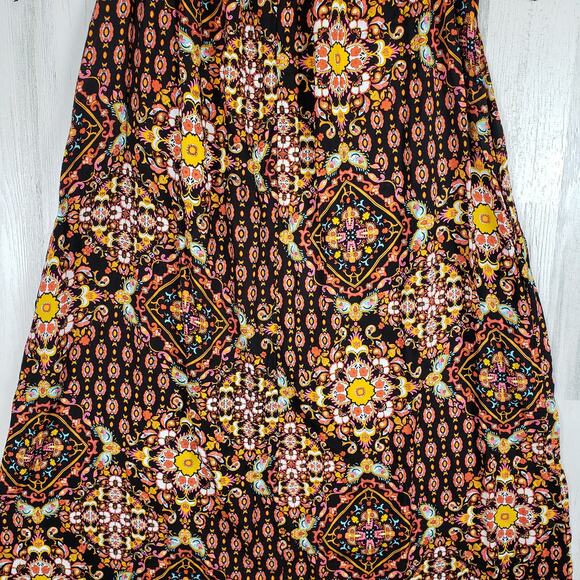 Oddi Multicolor Printed Scoop Neck Short Sleeve Maxi Dress Women's Size 3XL - Picture 13 of 16